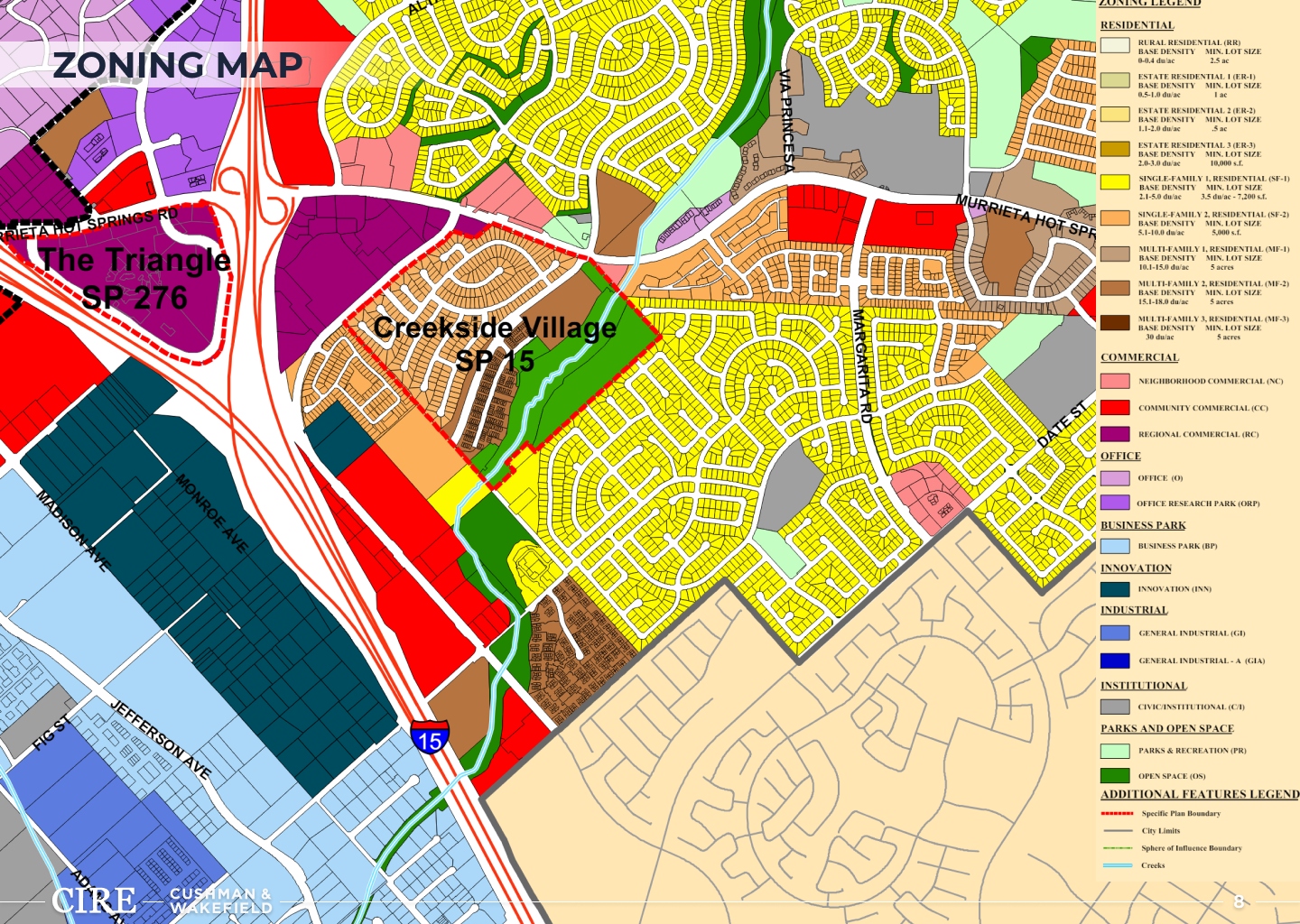 Wide aerial view showing regional context